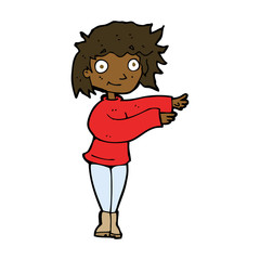 cartoon dancing woman