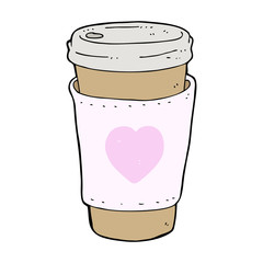 cartoon I love coffee cup