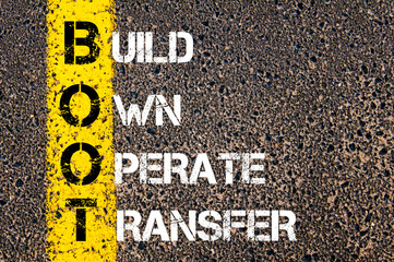 Business Acronym BOOT as Build Own Operate Transfer
