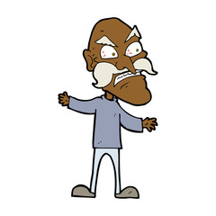 cartoon angry old man