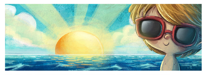 niño con gafas de sol © cirodelia