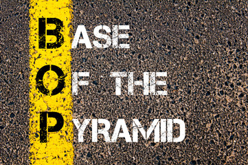 Business Acronym BOP as Base Of The Pyramid - obrazy, fototapety, plakaty