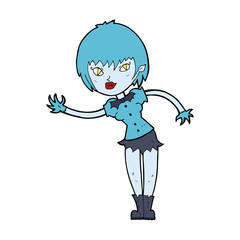 cartoon vampire girl welcoming