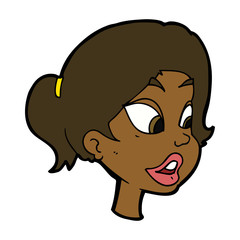 cartoon friendly woman
