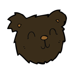 cartoon happy black bear face