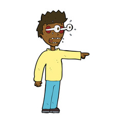 cartoon man with popping out eyes