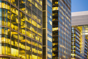 Obraz premium Office building background in Canary Wharf, London
