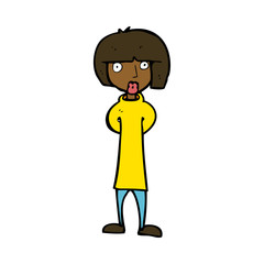 cartoon curious woman