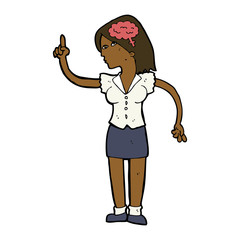 cartoon woman with clever idea