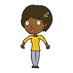 cartoon shocked woman