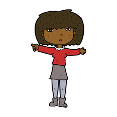 cartoon girl pointing
