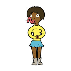 cartoon woman with snake tongue