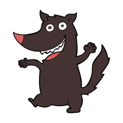 cartoon happy wolf