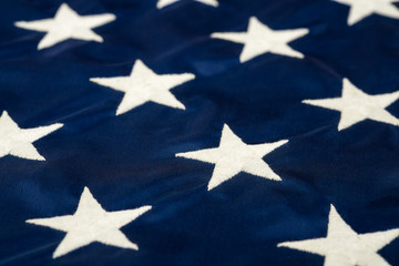 Stars on American Flag Closeup