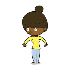 cartoon woman staring