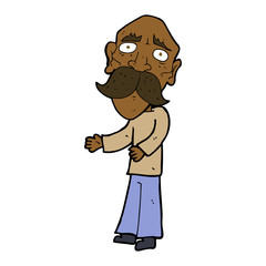 cartoon lonely old man