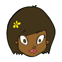cartoon happy female face