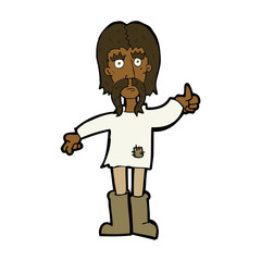 cartoon hippie man giving thumbs up symbol