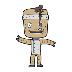cartoon funny old robot