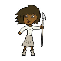cartoon woman with spear