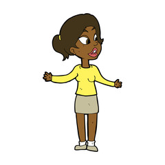 cartoon pretty woman explaining something