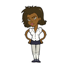 cartoon woman with hands on hips