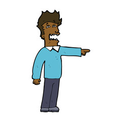 cartoon man accusing