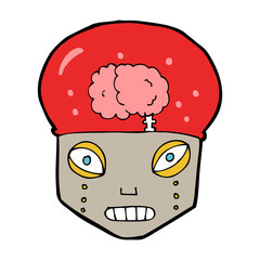 cartoon spooky robot head
