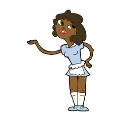 cartoon waitress serving