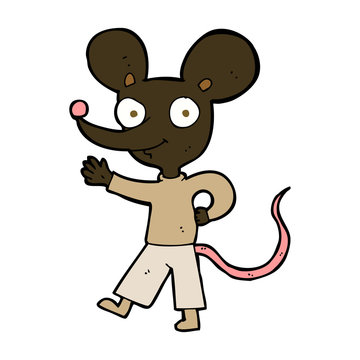 cartoon waving mouse