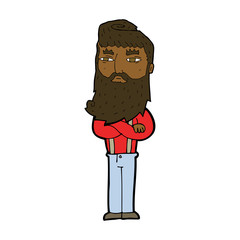 cartoon serious man with beard