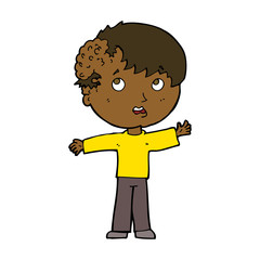 cartoon boy with growth on head