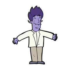 cartoon happy vampire