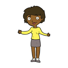 cartoon confused woman