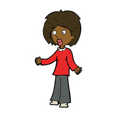 cartoon surprised woman