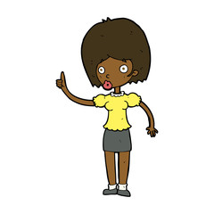 cartoon woman with idea