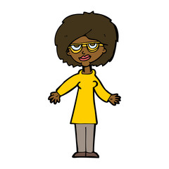 cartoon woman wearing glasses
