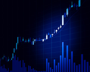Candle stick graph chart of stock market investment trading