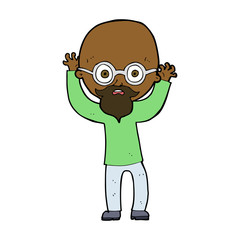 cartoon stressed bald man