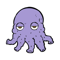 cartoon alien squid face
