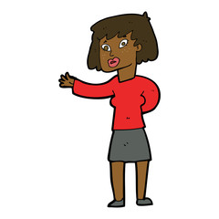 cartoon woman explaining