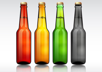 Glass beer bottle.vector illustration.