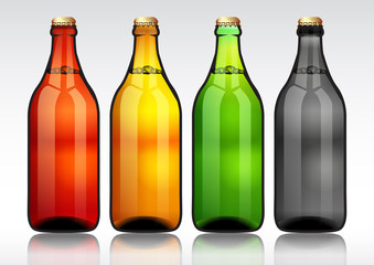 Glass beer bottle.vector illustration.
