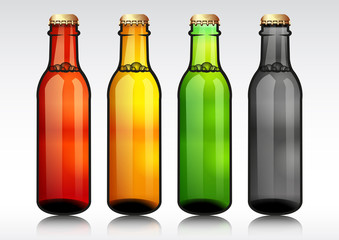 Glass beer bottle.vector illustration.