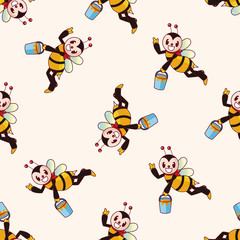 bee cartoon , cartoon sticker icon