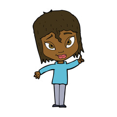 cartoon woman with idea