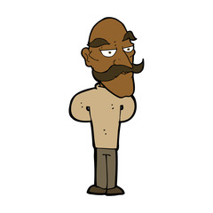 cartoon old man with mustache
