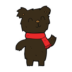 cartoon cute black bear cub