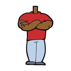 cartoon body with folded arms  (mix and match cartoons or add ow
