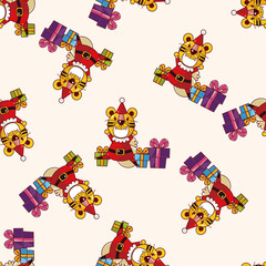 animal cartoon christmas style , cartoon sticker icon